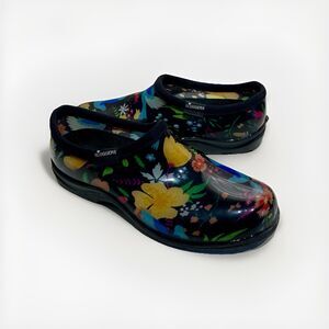 SLOGGERS Women’s Garden Shoes Multicolor Doves & Flowers Print Waterproof Size 7